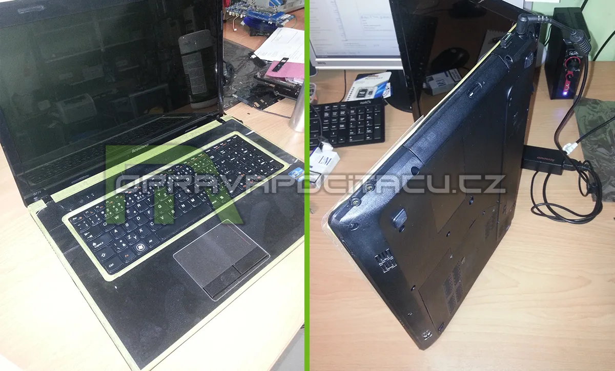 Dražší varianta opravy vylomených pantů u notebooku Lenovo G770 #3