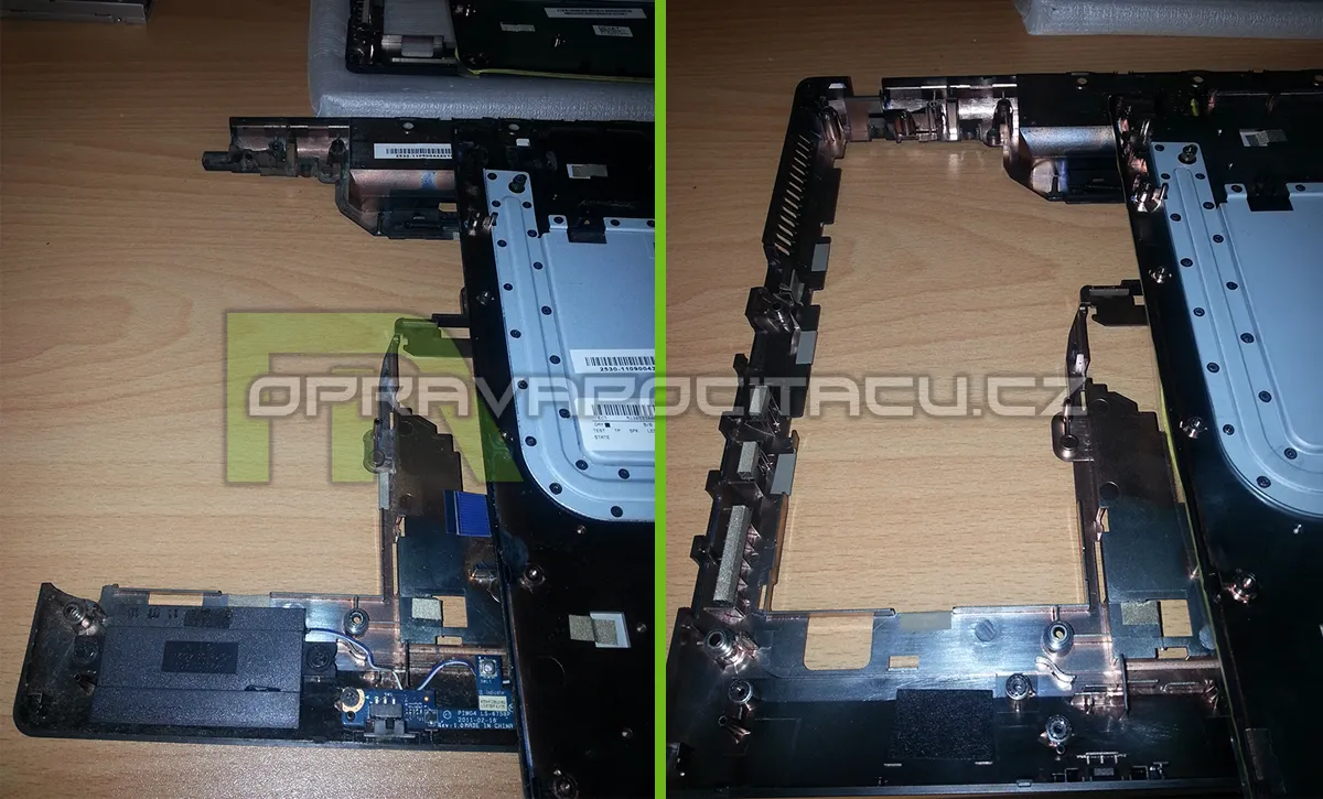 Dražší varianta opravy vylomených pantů u notebooku Lenovo G770
