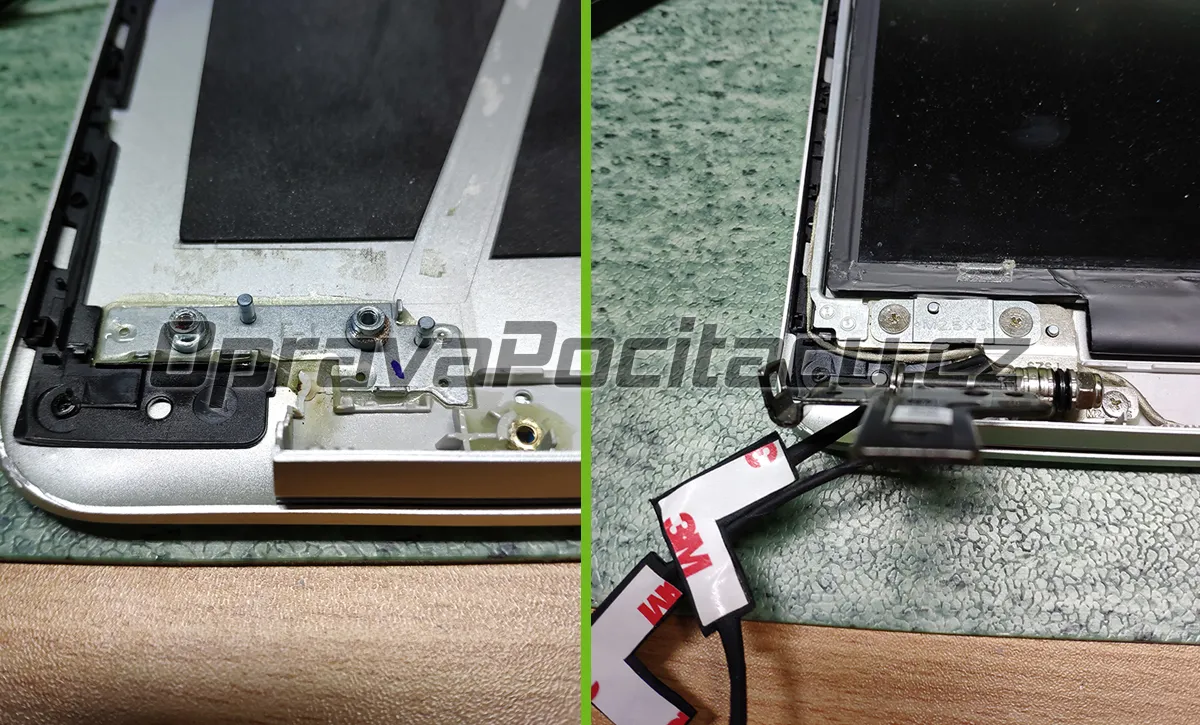 Fixace a lepení vylomených pantů u notebooku HP ENVY 17-r104nc