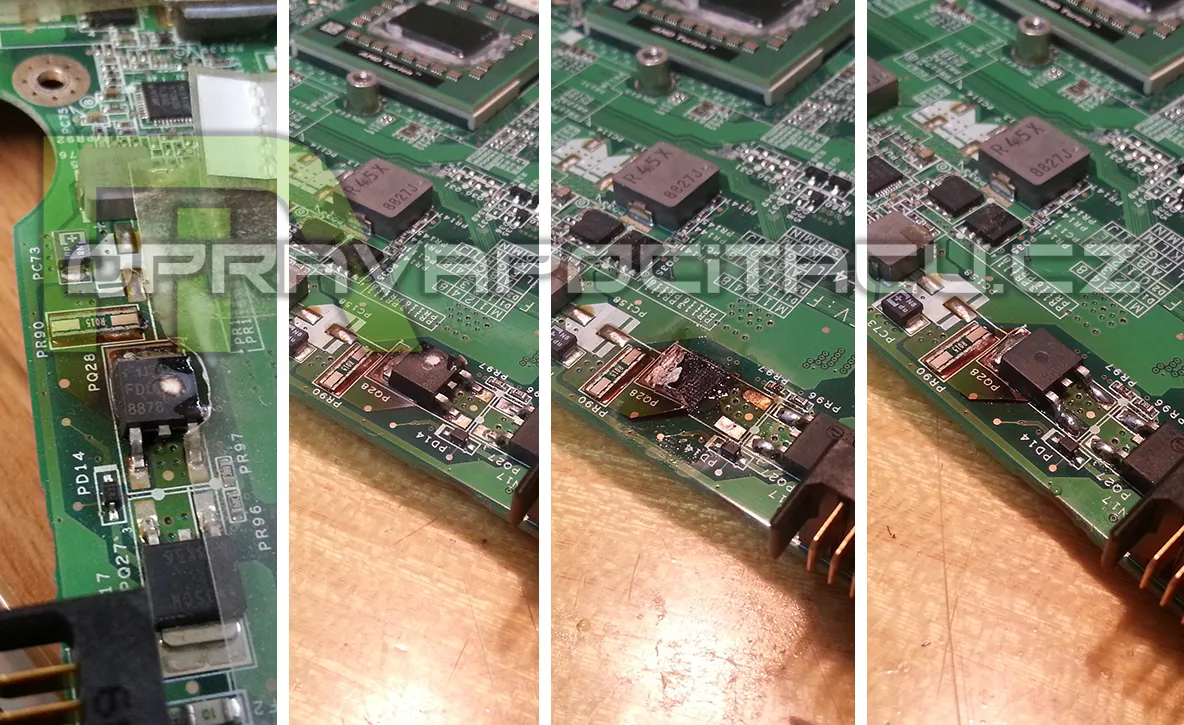 Oprava napájení základní desky notebooku ACER Aspire 6530