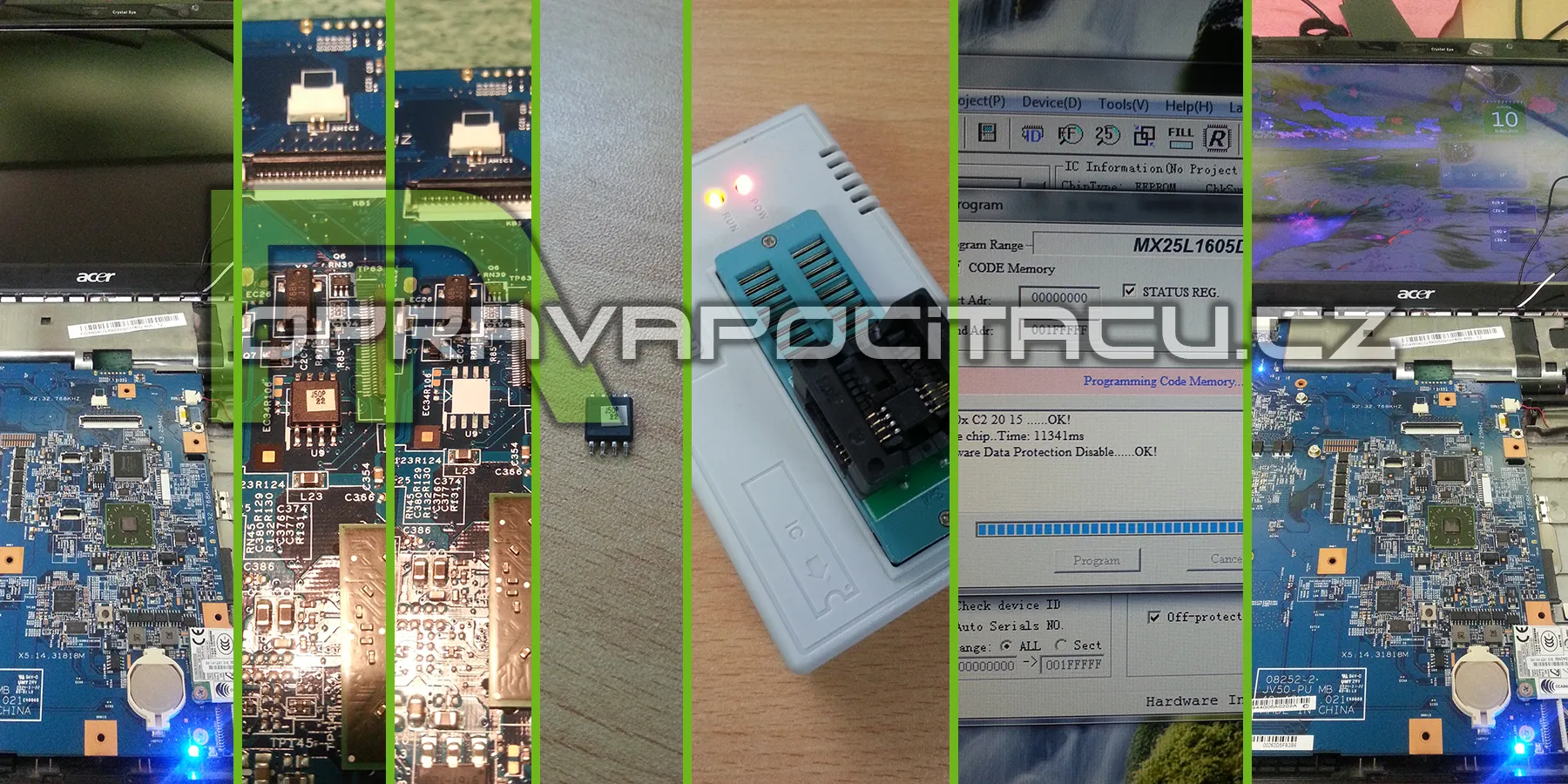 Oprava BIOSU notebooku ACER Aspire 5536
