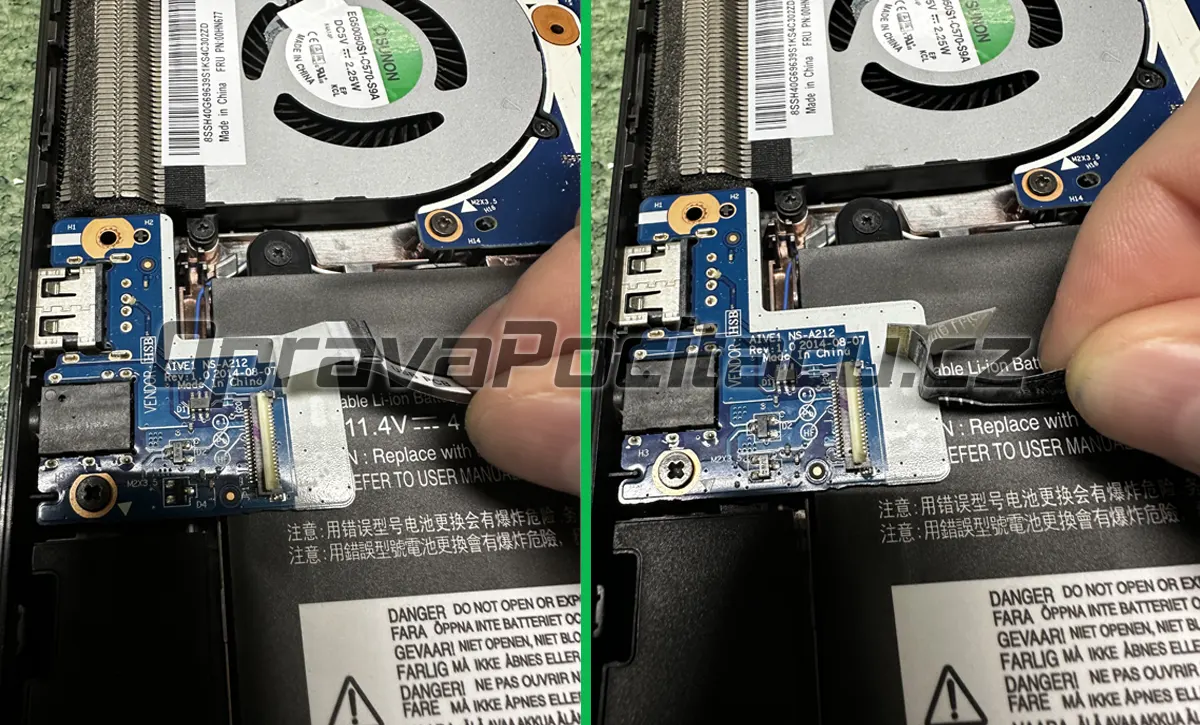 Oprava USB konektoru z jiného servisu u notebooku Lenovo ThinkPad E450