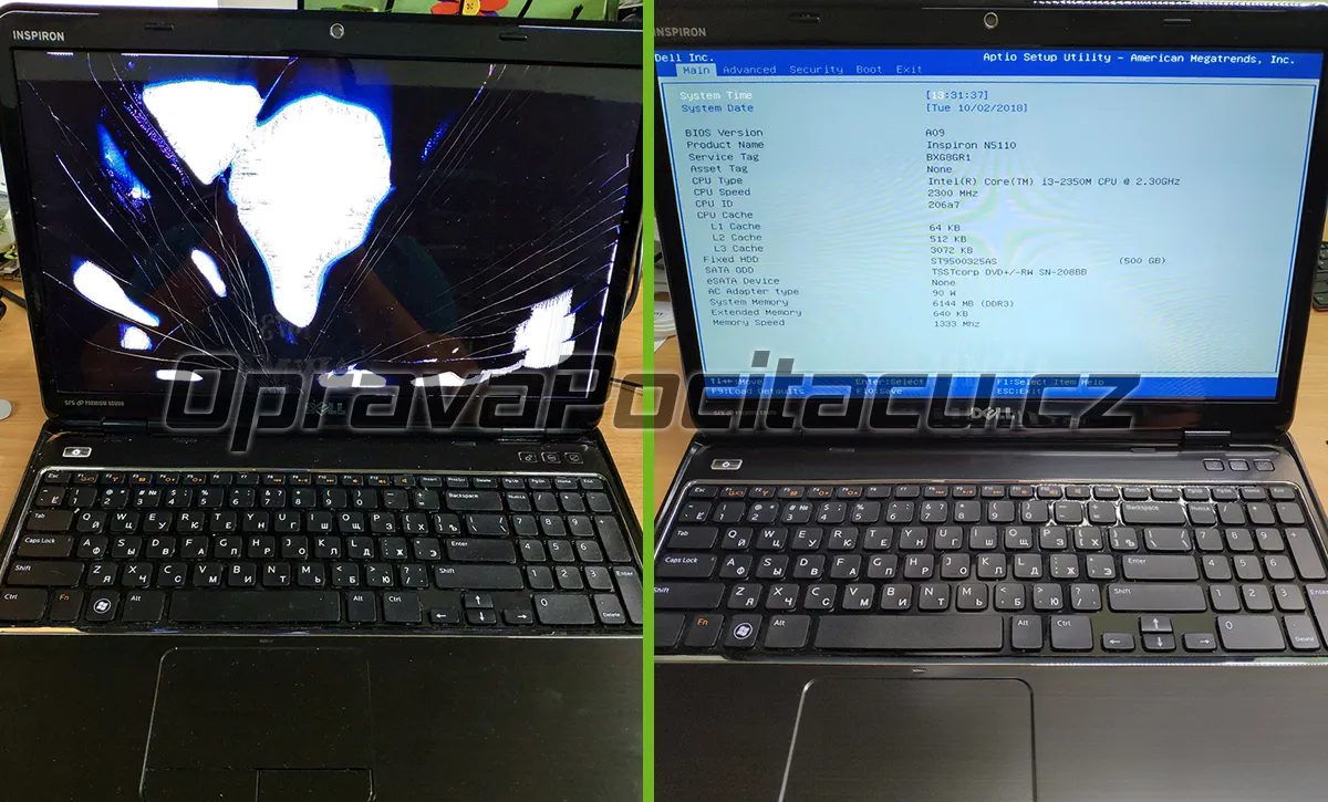 Oprava prasklého LCD displeje u notebooku DELL Inspiron N5110