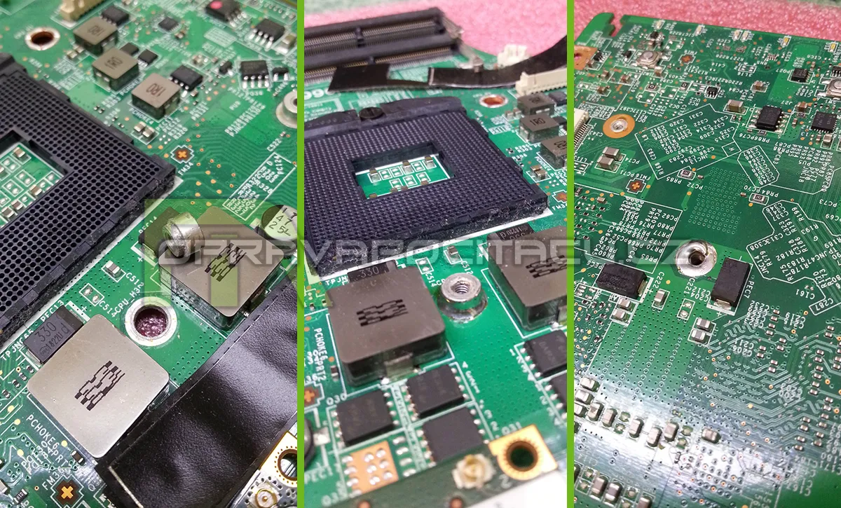 Oprava prasklého uchycení chlazení základní desky notebooku MSI X460DX - 263CS