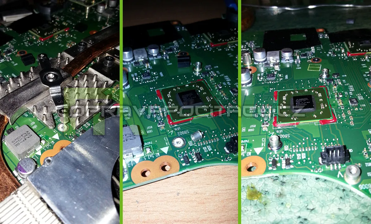 Oprava vytrženého uchycení chlazení u notebooku HP 625