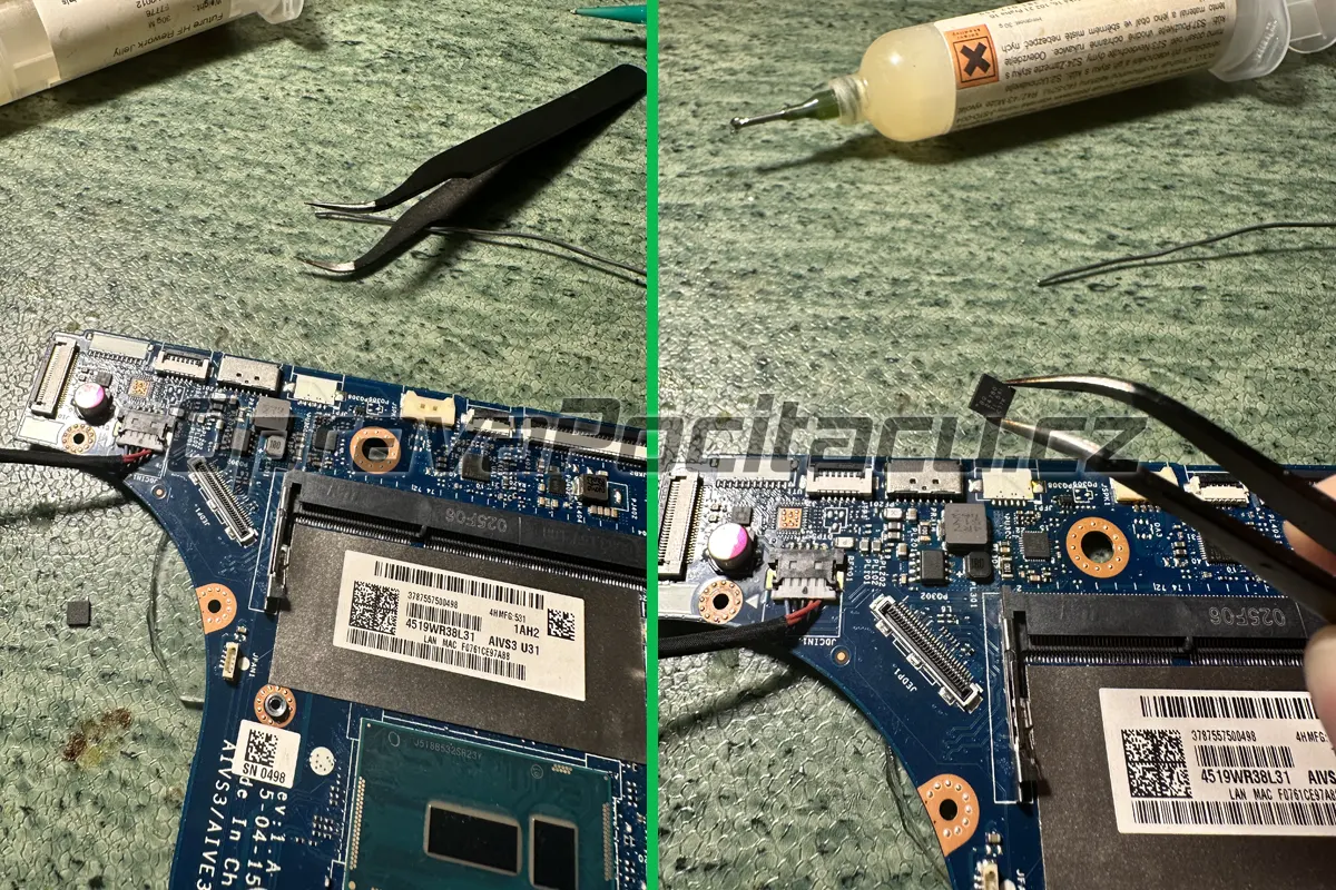 Oprava nefunkční základní desky notebooku Lenovo IdeaPad U31-70