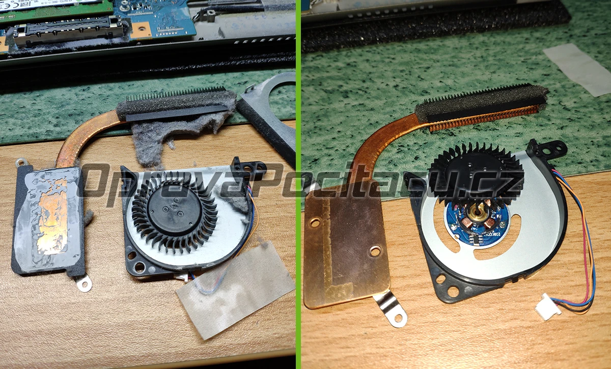 Vyčištění chlazení notebooku Toshiba Portégé Z30-B-117 od prachu + přepastování