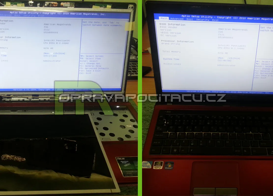 Výměna LCD LED displeje notebooku ASUS K53SC