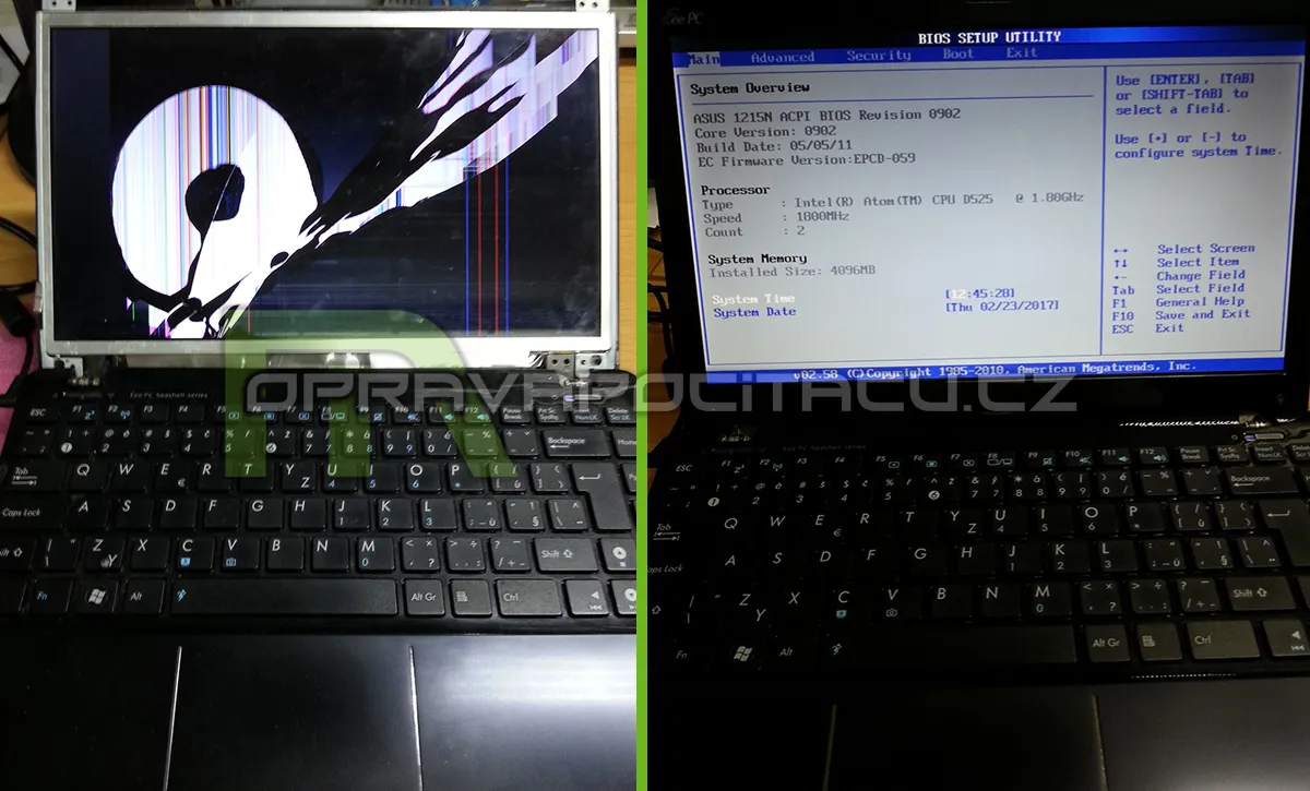 Výměna LCD displeje notebooku ASUS Eee PC 1215N