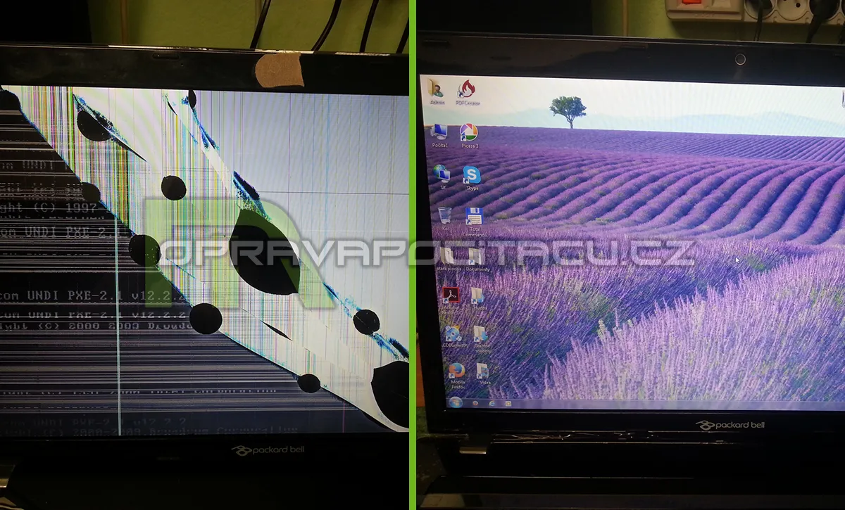 Výměna prasklého displeje notebooku Packard Bell EasyNote LM85