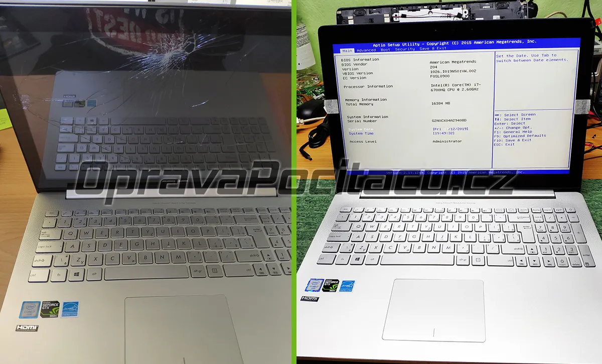 Jak opravit prasklý LCD notebooku - reference