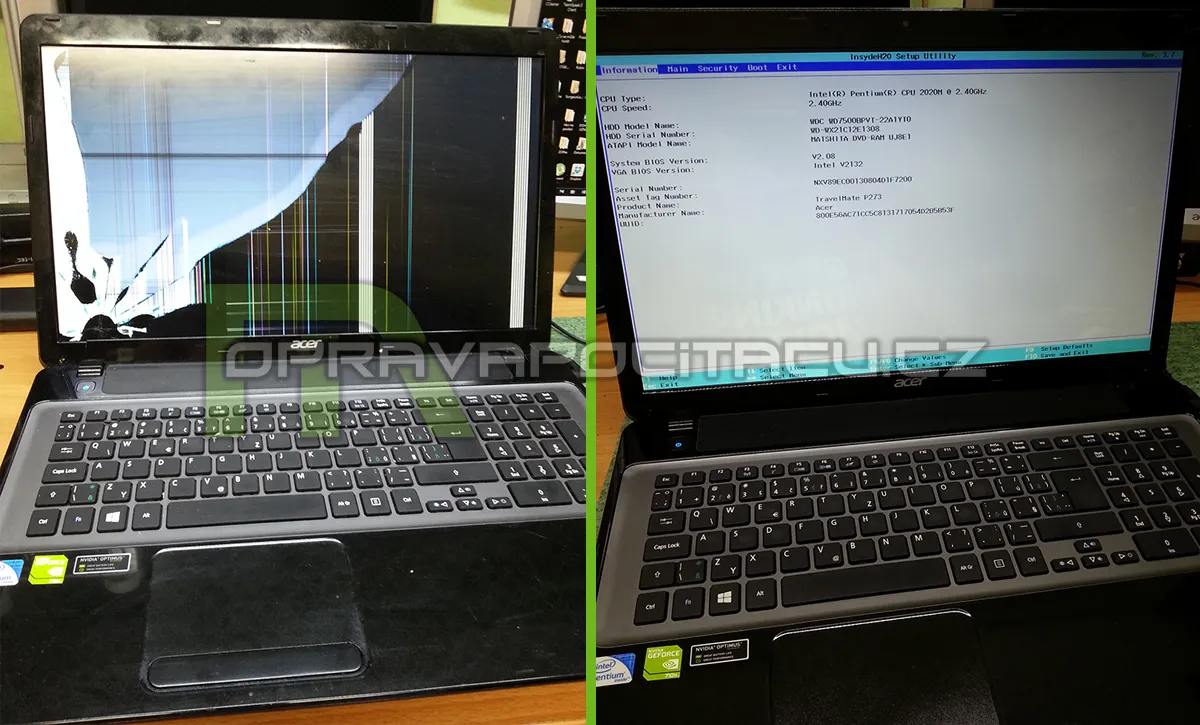 Výměna LCD displeje notebooku Acer TravelMate P273