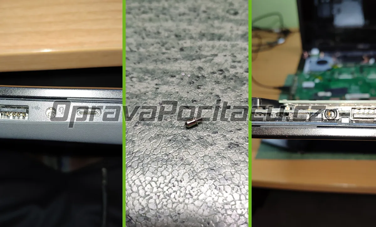 Zlomený konektor od sluchátek zaseknutý v jacku notebooku. Oprava u notebooku Lenovo V330-15IKB Iron-Grey