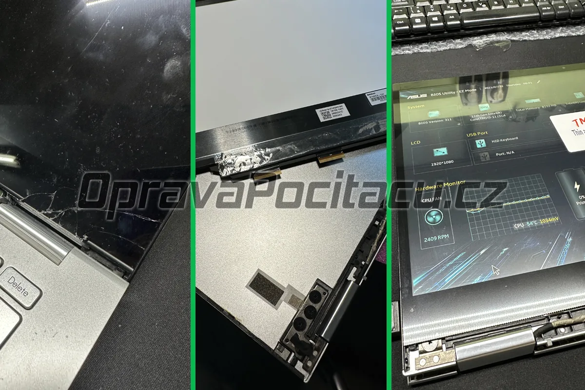 Asus VivoBook Flip 14 TP470EA: Výměna LCD panelu a dotykového skla