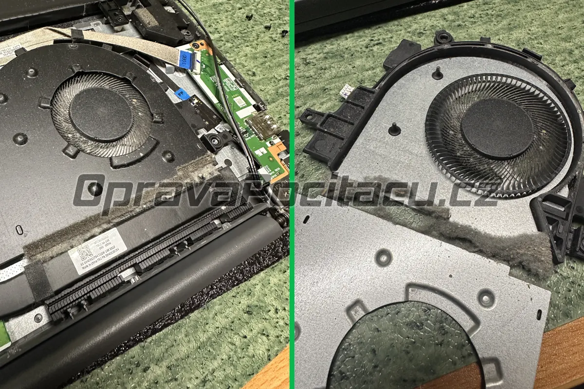 Profesionální vyčištění chlazení od prachu a přepastování procesoru u notebooku Lenovo IdeaPad 3 15ALC6