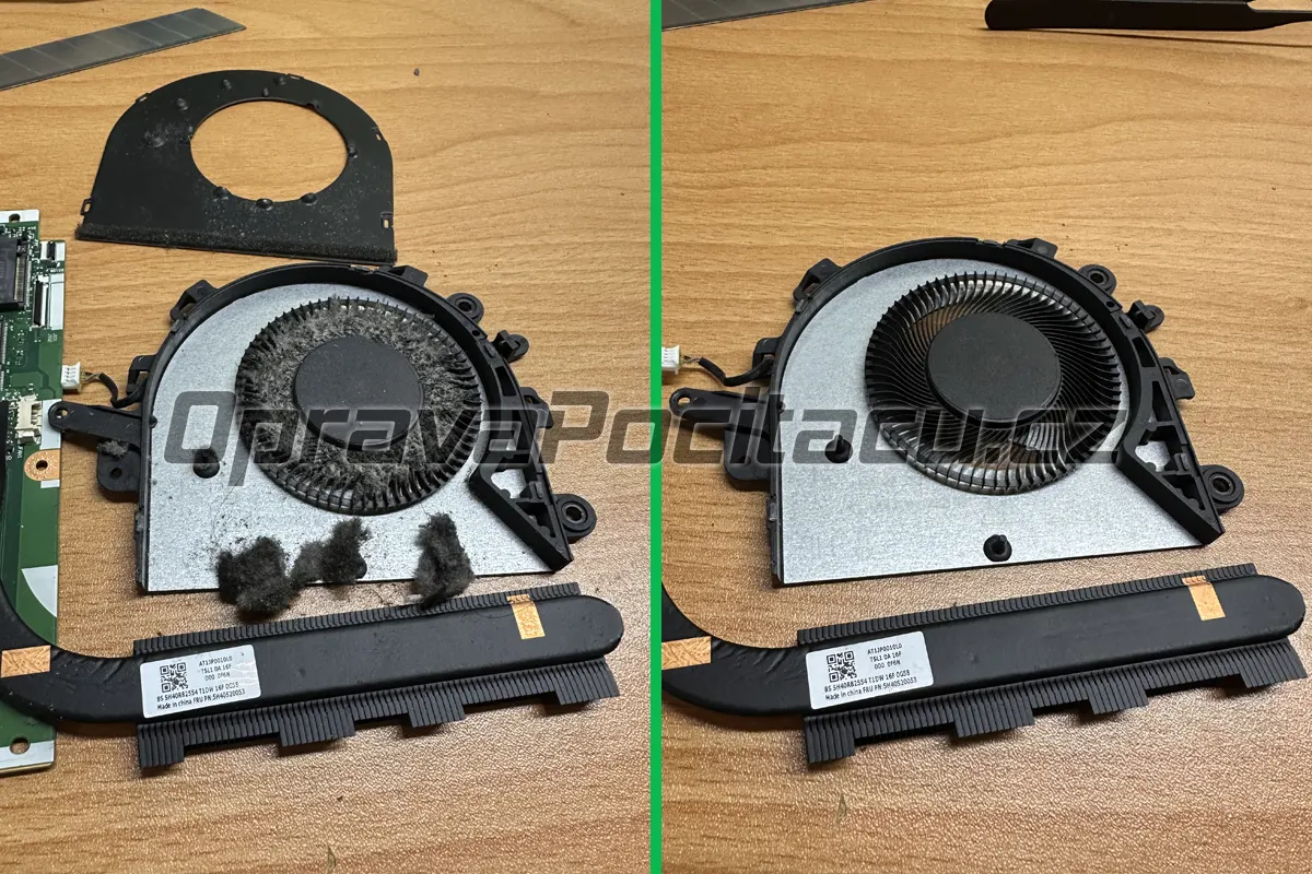 Kompletní vyčištění ventilátoru a chladiče od prachu s přepastováním procesoru u notebooku Lenovo IdeaPad 3 15ADA05