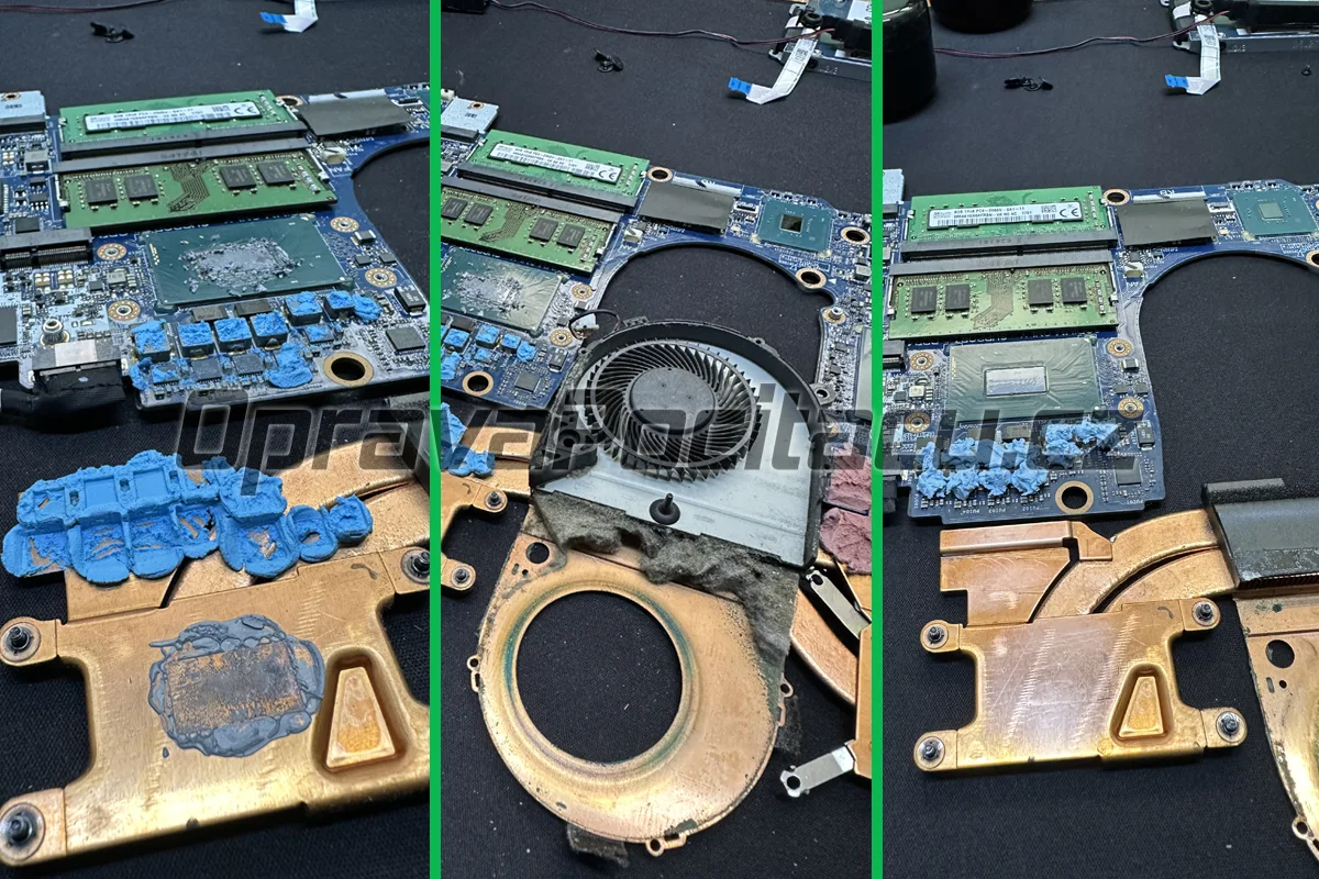 Dell G3 17 3779: Nevhodná teplovodivá hmota a extrémně zanesený chladič
