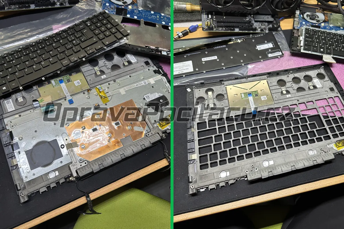 Kompletní rozebrání notebooku Dell G5 15 5587 do posledního šroubku kvůli odborné výměně vadné klávesnice