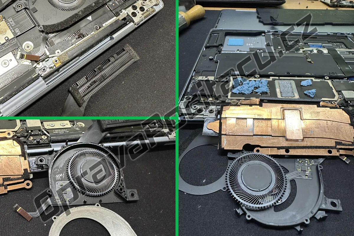 Dell XPS 13 9315: Čištění po zatečení kávou, přepastování a thermal pad mod