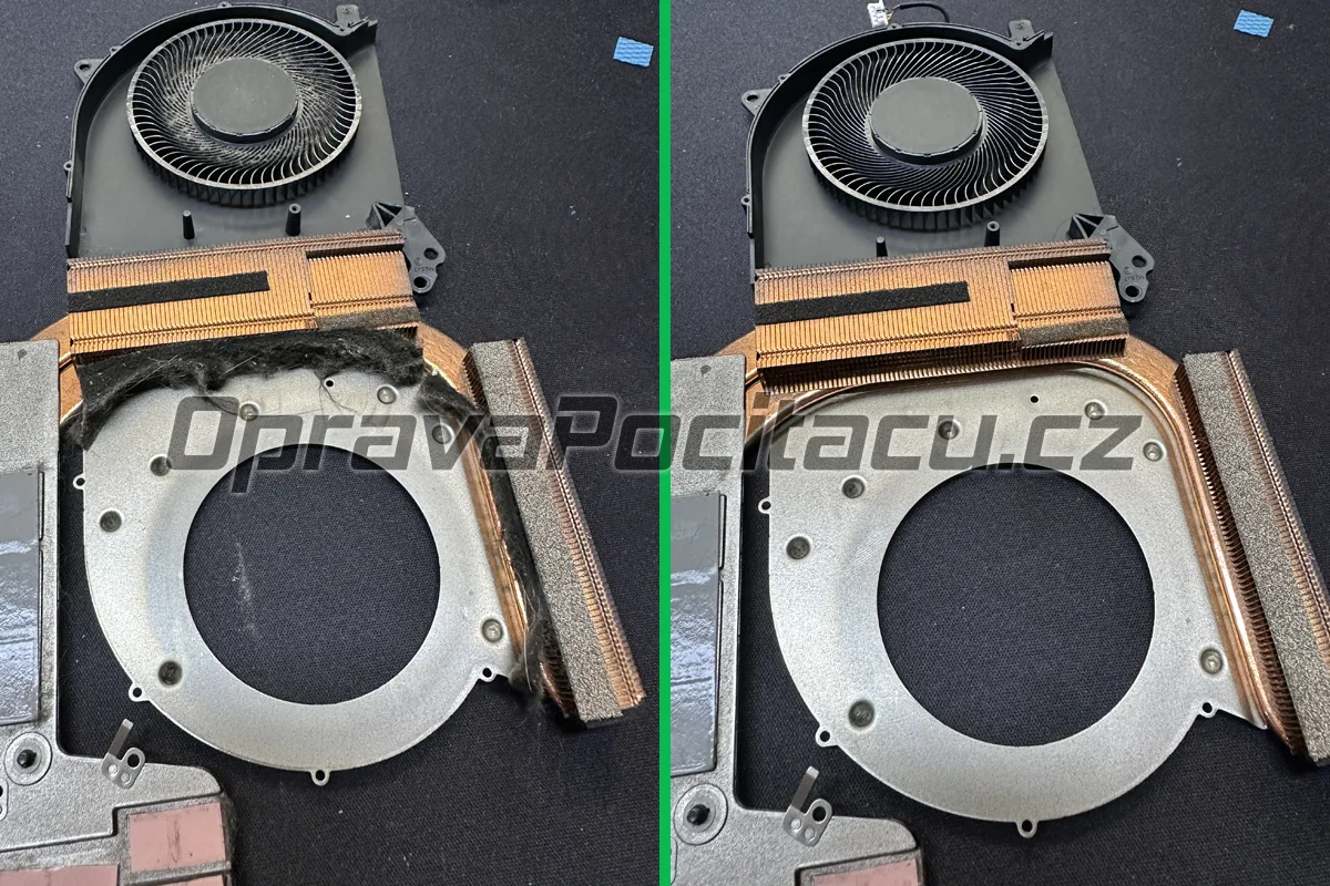 Obnovení chladicího výkonu Lenovo Legion 5 15ACH6H – nanesení nové teplovodivé pasty na CPU i GPU pro eliminaci thermal throttlingu