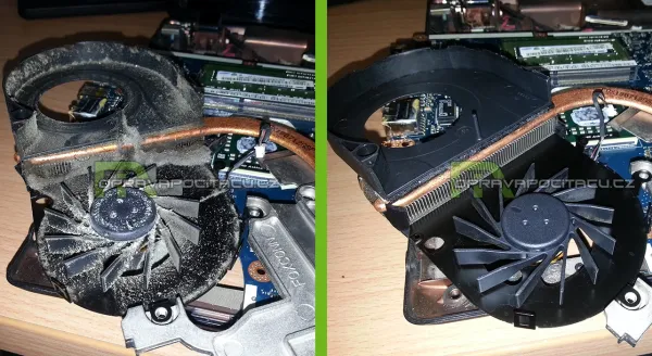 Vyčištění ventilátoru a přepastování notebooku Packard Bell EasyNote PEW96
