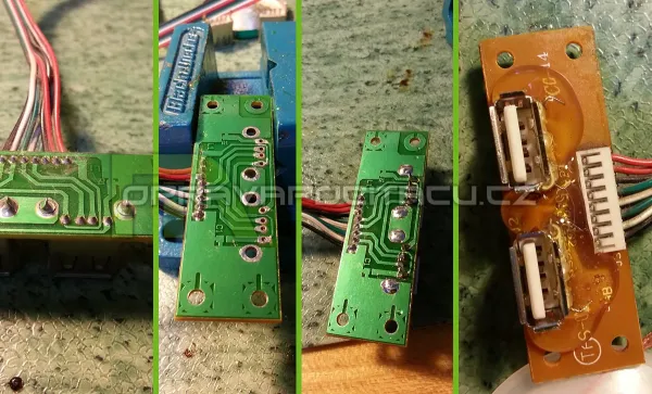 Výměna poškozených USB stolního počítače