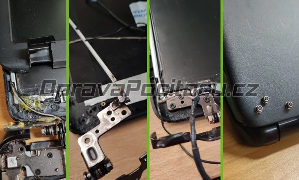 Varianta opravy strženého závitu distančních sloupků + svaření pantu notebooku HP 250 G3