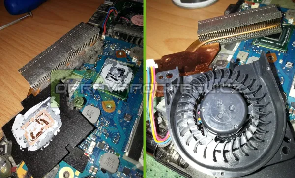 Vyčištění notebooku Toshiba Portege R830-1K2 od prachu a přepastování