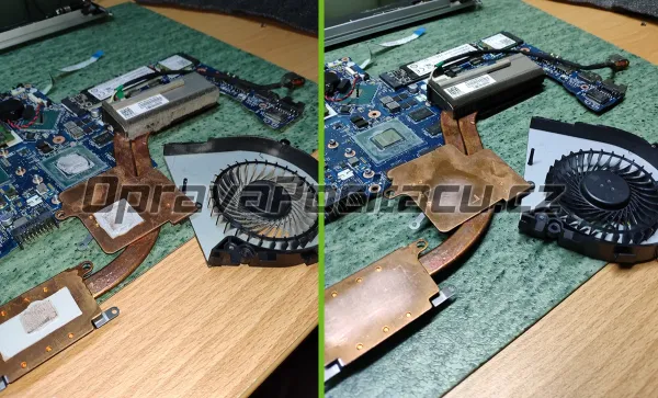 Vyčištění chlazení notebooku HP ENVY 17-r104nc od prachu + přepastování