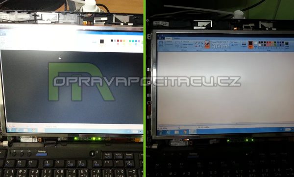 Vyčištění politého displeje Lenovo x200