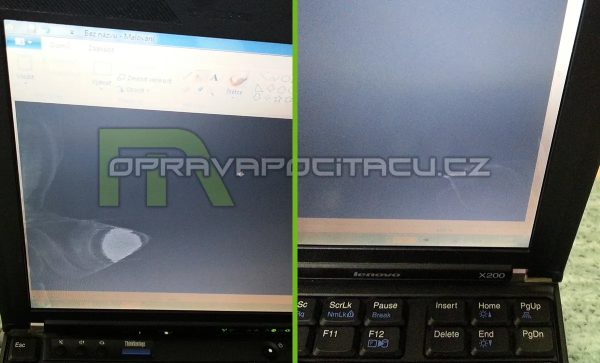 Vyčištění politého displeje Lenovo x200
