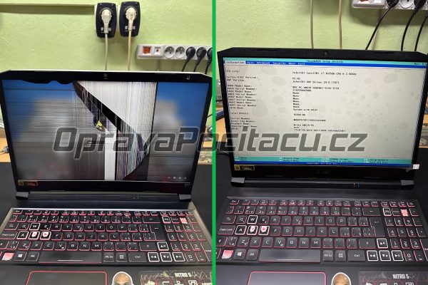 Acer Nitro 5 AN515-55-73FG: Výměna prasklého LCD displeje