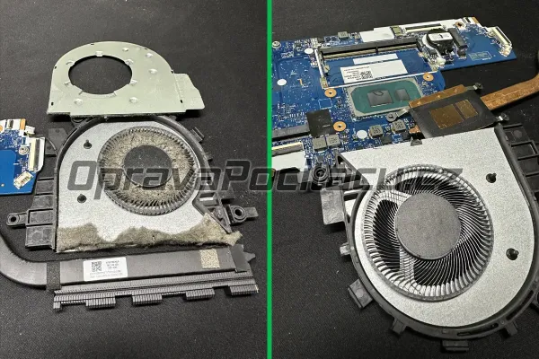 Lenovo V15 G2 ITL: Čištění extrémně ucpáného chlazení
