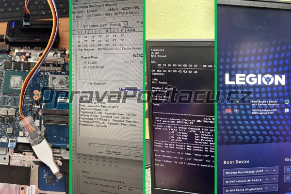 Záchrana BIOSu Lenovo Legion 5: Programování a obnova DMI dat