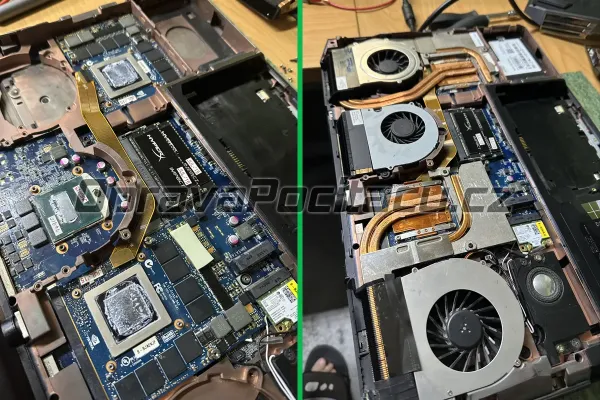 Sager P377SM: Čištění chlazení a SLI přepastování