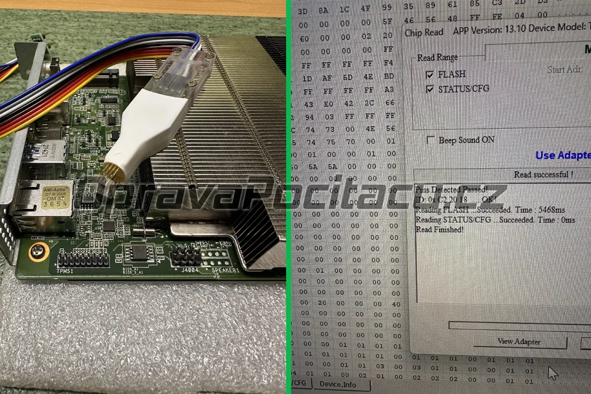 Oprava a programování poškozeného BIOSu u základní desky AMD BC-250 po výpadku proudu