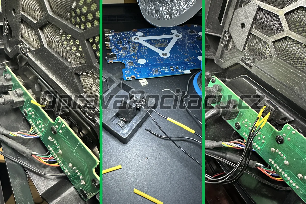 Servis PC: Oprava utrženého zapínacího tlačítka a pájení kabeláže