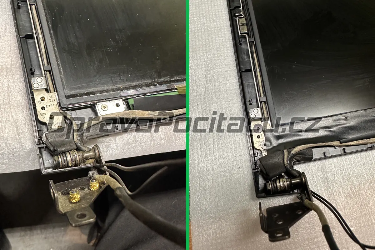 Oprava vylomených pantů a výměna prasklého zadního krytu displeje LCD coveru u notebooku MSI GL62M 7RDX