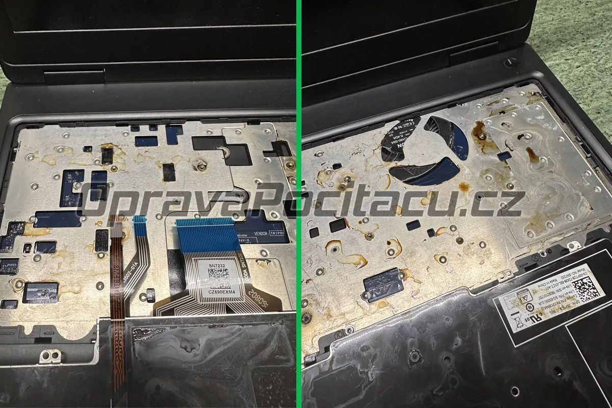 Vyčištění a oprava politého (zoxidovaného) notebooku Dell Vostro 5470