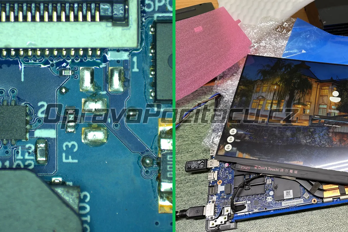 Odborná oprava základní desky u notebooku Lenovo IdeaPad L340 – řešení problému s nefunkčním podsvícením displeje